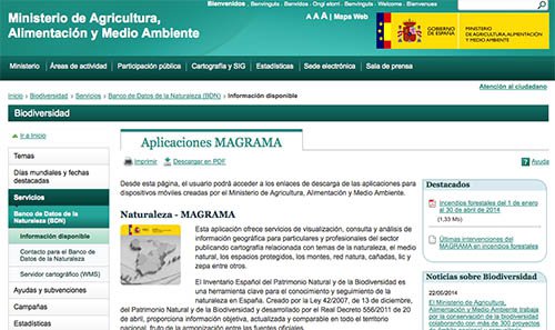 Aplicaciones MAGRAMA - Ministerio de Agricultura, Alimentacion y Medio Ambiente - AEFONA